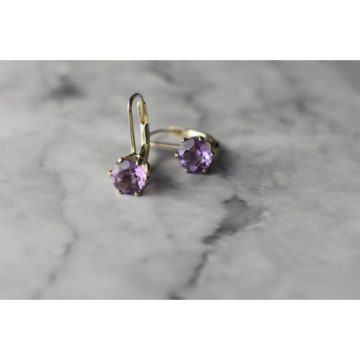 Sky Jewelry Серебряные серьги  с Аметистом 925 проба