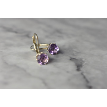 Sky Jewelry Серебряные серьги  с Аметистом 925 проба