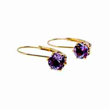 Sky Jewelry Серебряные серьги  с Аметистом 925 проба