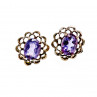 Sky Jewelry Серебряные серьги-гвоздики   с Аметистом 925 проба