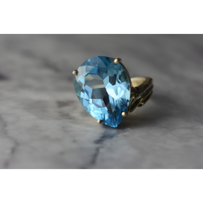 Sky Jewelry Серебряное кольцо с Голубым Топазом 925 проба