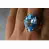 Sky Jewelry Серебряное кольцо с Голубым Топазом 925 проба