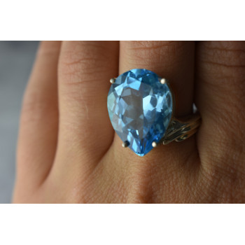 Sky Jewelry Серебряное кольцо с Голубым Топазом 925 проба