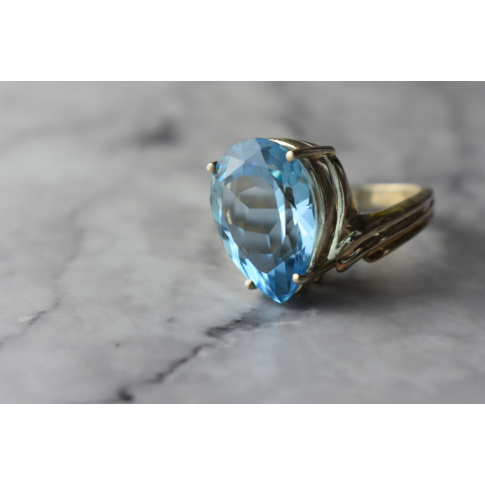 Sky Jewelry Серебряное кольцо с Голубым Топазом 925 проба