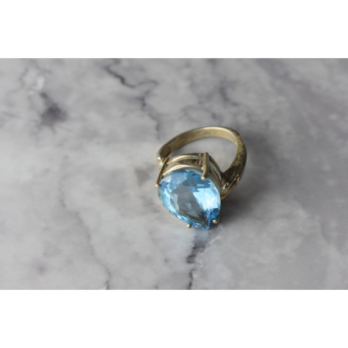 Sky Jewelry Серебряное кольцо с Голубым Топазом 925 проба