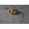 Sky Jewelry Серебряное кольцо в позолоте 925 проба с Сапфирами , Розовой Шпинелью и Изумрудами