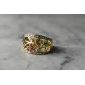 Sky Jewelry Серебряное кольцо в позолоте 925 проба с Сапфирами , Розовой Шпинелью и Изумрудами