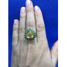 Sky Jewelry Серебряное кольцо (позолота) с камнем цитрин (желтый) , перидот (зеленый)