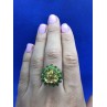 Sky Jewelry Серебряное кольцо (позолота) с камнем цитрин (желтый) , перидот (зеленый)