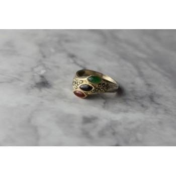 Sky Jewelry Серебряное кольцо 925 пробы с Агатом и Марказитом