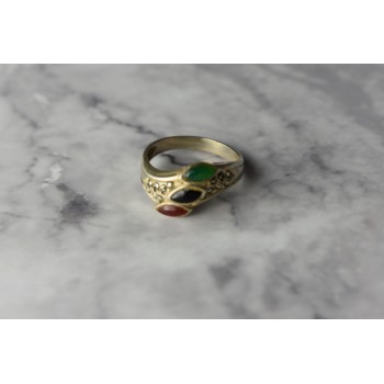 Sky Jewelry Серебряное кольцо 925 пробы с Агатом и Марказитом