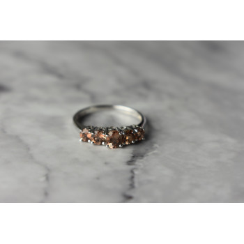 Sky Jewelry Серебряное кольцо с камнем Гессонит