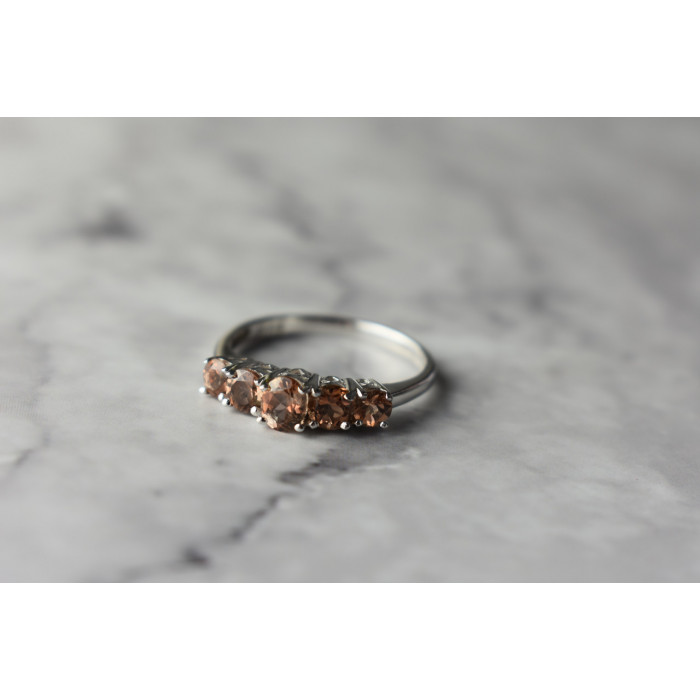 Sky Jewelry Серебряное кольцо с камнем Гессонит