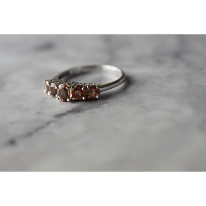 Sky Jewelry Серебряное кольцо с камнем Гессонит