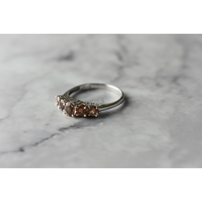 Sky Jewelry Серебряное кольцо с камнем Гессонит