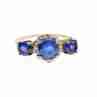 Sky Jewelry Золотое кольцо с Синим Топазом (London Blue Topaz)  и Бриллиантами