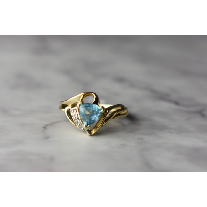 Sky Jewelry Золотое кольцо с Топазом и Бриллиантами