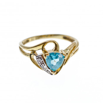 Sky Jewelry Золотое кольцо с Топазом и Бриллиантами