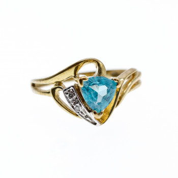 Sky Jewelry Золотое кольцо с Топазом и Бриллиантами