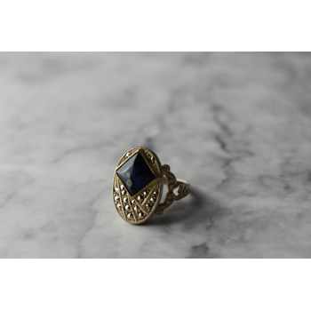 Sky Jewelry Серебряное кольцо  с камнем Содалит и Марказит