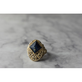 Sky Jewelry Серебряное кольцо  с камнем Содалит и Марказит