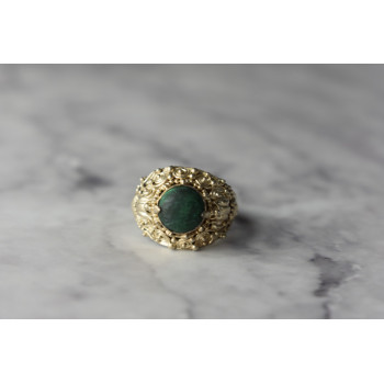 Sky Jewelry Серебряное кольцо с камнем Малахит 925 проба