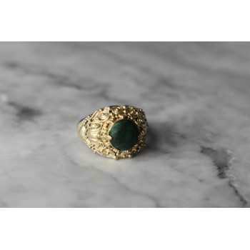 Sky Jewelry Серебряное кольцо с камнем Малахит 925 проба