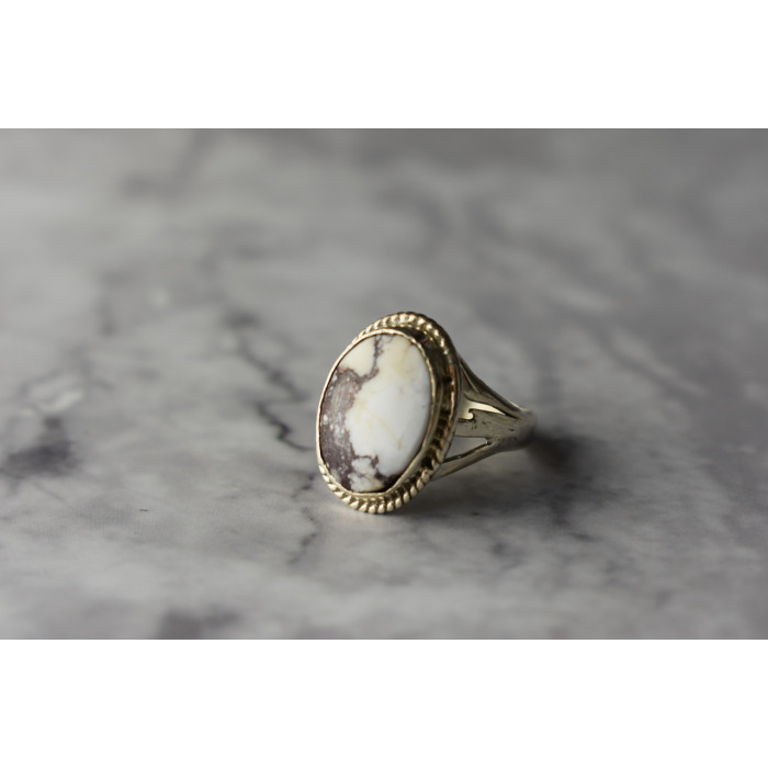 Sky Jewelry Винтажное серебряное кольцо с камнем Моховой Агат