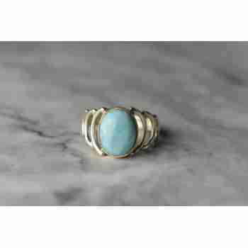 Sky Jewelry Серебряное кольцо с камнем Ларимар 925 проба
