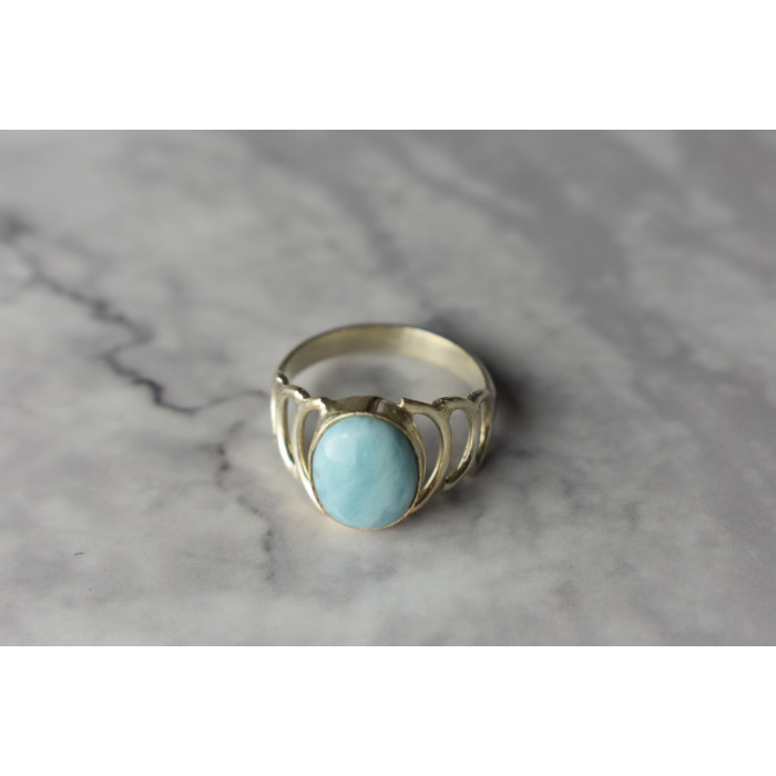 Sky Jewelry Серебряное кольцо с камнем Ларимар 925 проба