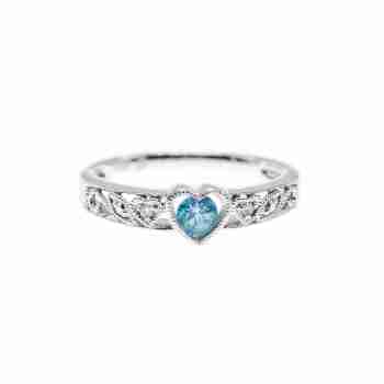 Sky Jewelry Золотое кольцо с Топазом и Бриллиантами *Голубое Сердце