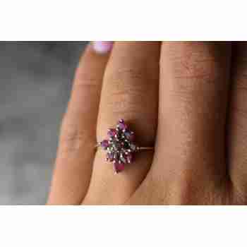 Sky Jewelry Серебряное кольцо 925 пробы с Розовым Топазом