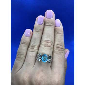 Sky Jewelry Серебряное кольцо с голубой шпинелью