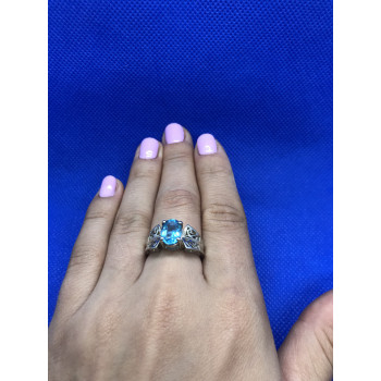 Sky Jewelry Серебряное кольцо с голубой шпинелью