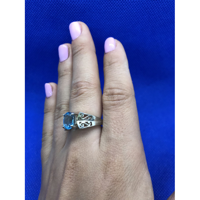 Sky Jewelry Серебряное кольцо с голубой шпинелью