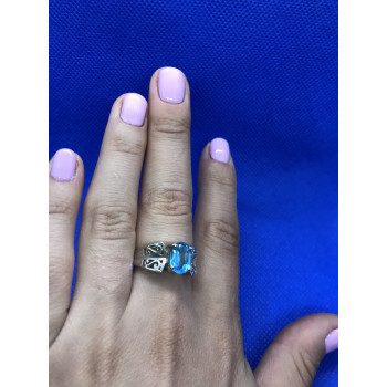 Sky Jewelry Серебряное кольцо с голубой шпинелью