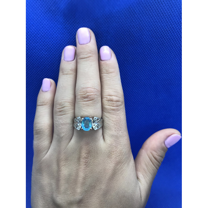 Sky Jewelry Серебряное кольцо с голубой шпинелью