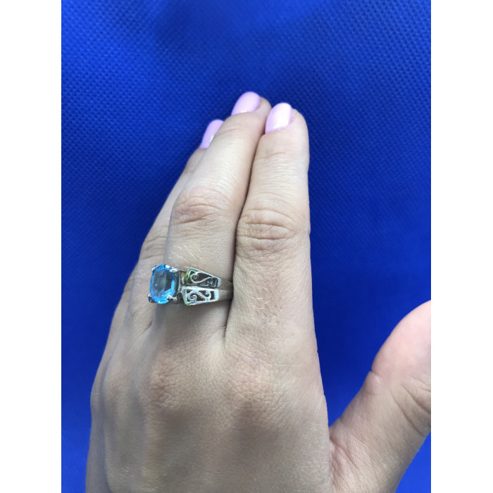 Sky Jewelry Серебряное кольцо с голубой шпинелью