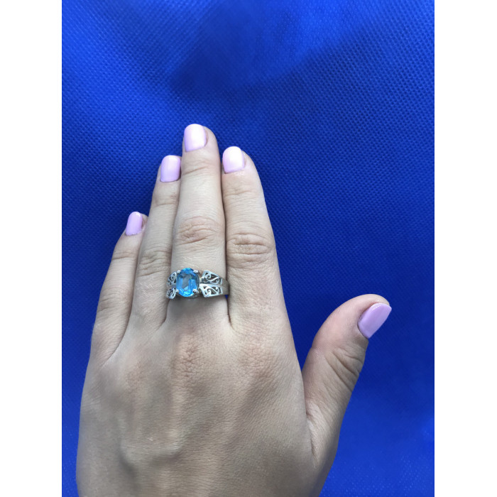 Sky Jewelry Серебряное кольцо с голубой шпинелью