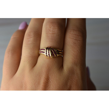 Sky Jewelry Золотое кольцо с Рубинами 14К (585 проба)