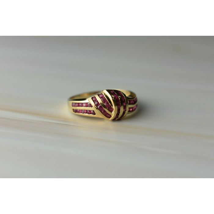 Sky Jewelry Золотое кольцо с Рубинами 14К (585 проба)