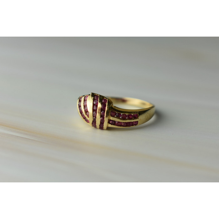 Sky Jewelry Золотое кольцо с Рубинами 14К (585 проба)