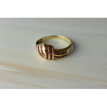 Sky Jewelry Золотое кольцо с Рубинами 14К (585 проба)