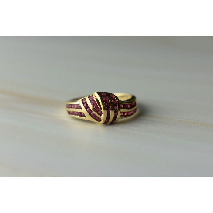 Sky Jewelry Золотое кольцо с Рубинами 14К (585 проба)
