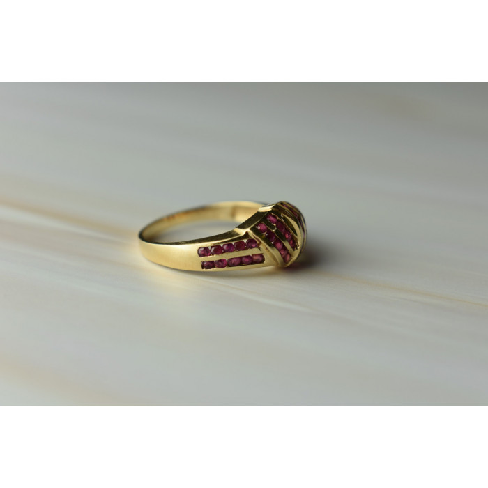 Sky Jewelry Золотое кольцо с Рубинами 14К (585 проба)