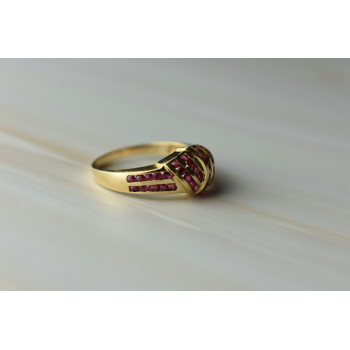 Sky Jewelry Золотое кольцо с Рубинами 14К (585 проба)