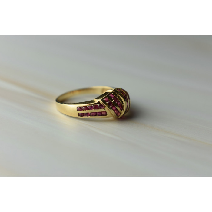 Sky Jewelry Золотое кольцо с Рубинами 14К (585 проба)