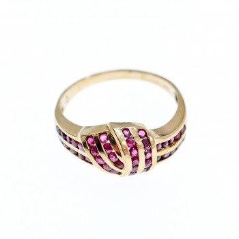 Sky Jewelry Золотое кольцо с Рубинами 14К (585 проба)