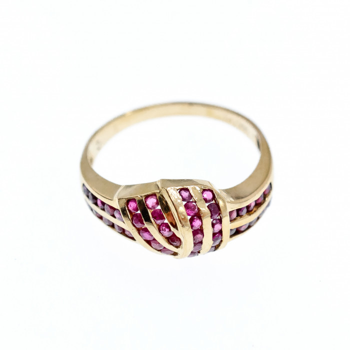 Sky Jewelry Золотое кольцо с Рубинами 14К (585 проба)