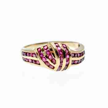 Sky Jewelry Золотое кольцо с Рубинами 14К (585 проба)